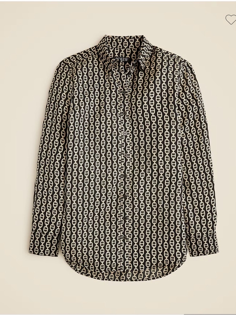 NWT! J. Crew Drapey button-up shirt in chain-print viscose twill